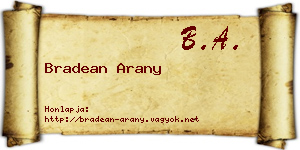 Bradean Arany névjegykártya